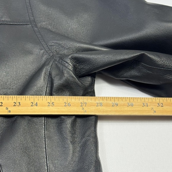 St. John's Bay Jacket Mens 2XL Black Leather Bomber Full Zip Lined Insulated - Picture 6 of 15